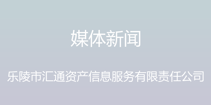 媒体新闻 - 乐陵市汇通资产信息服务有限责任公司