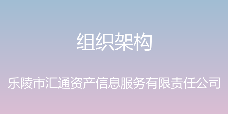 组织架构 - 乐陵市汇通资产信息服务有限责任公司